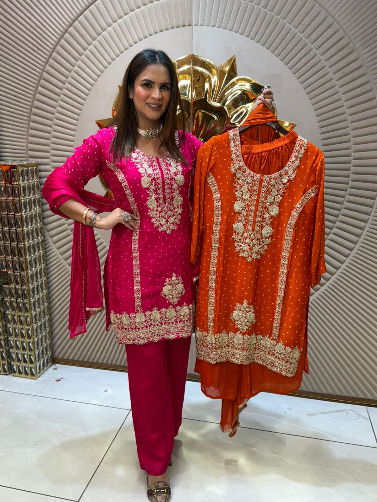Pure Georgette Heavy Embroidery Work PC1961