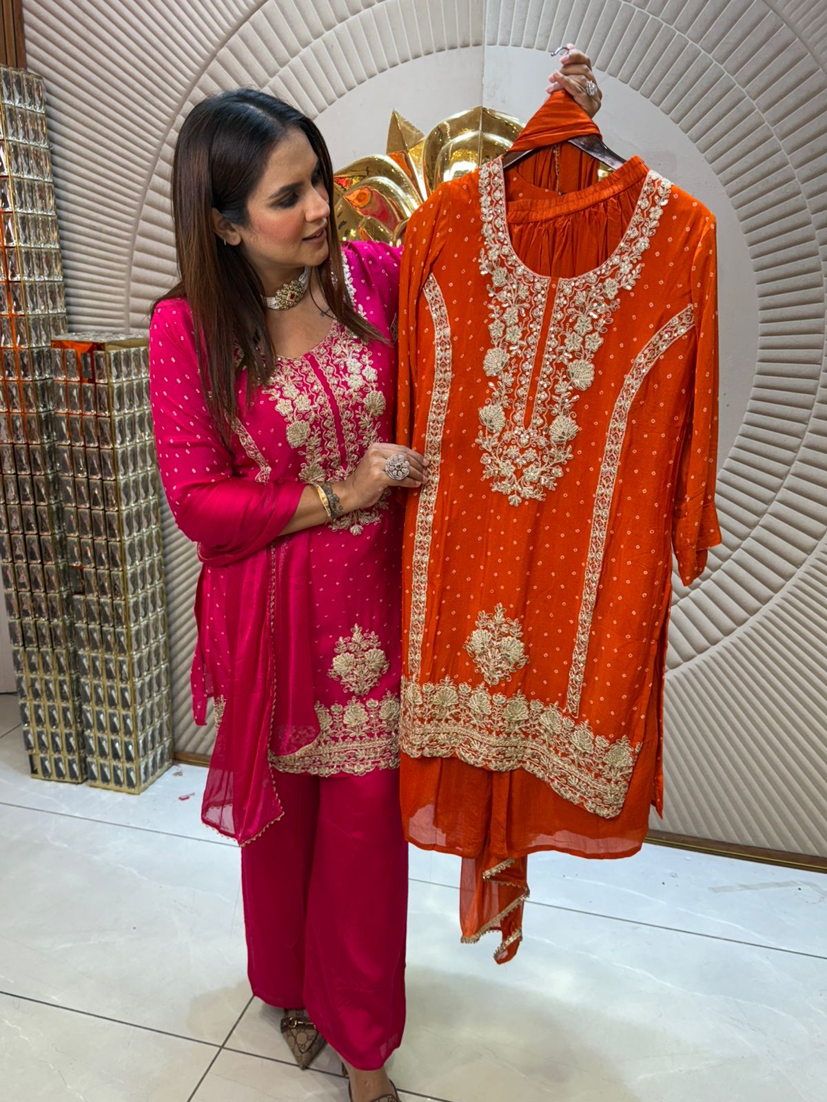 Pure Georgette Heavy Embroidery Work PC1961