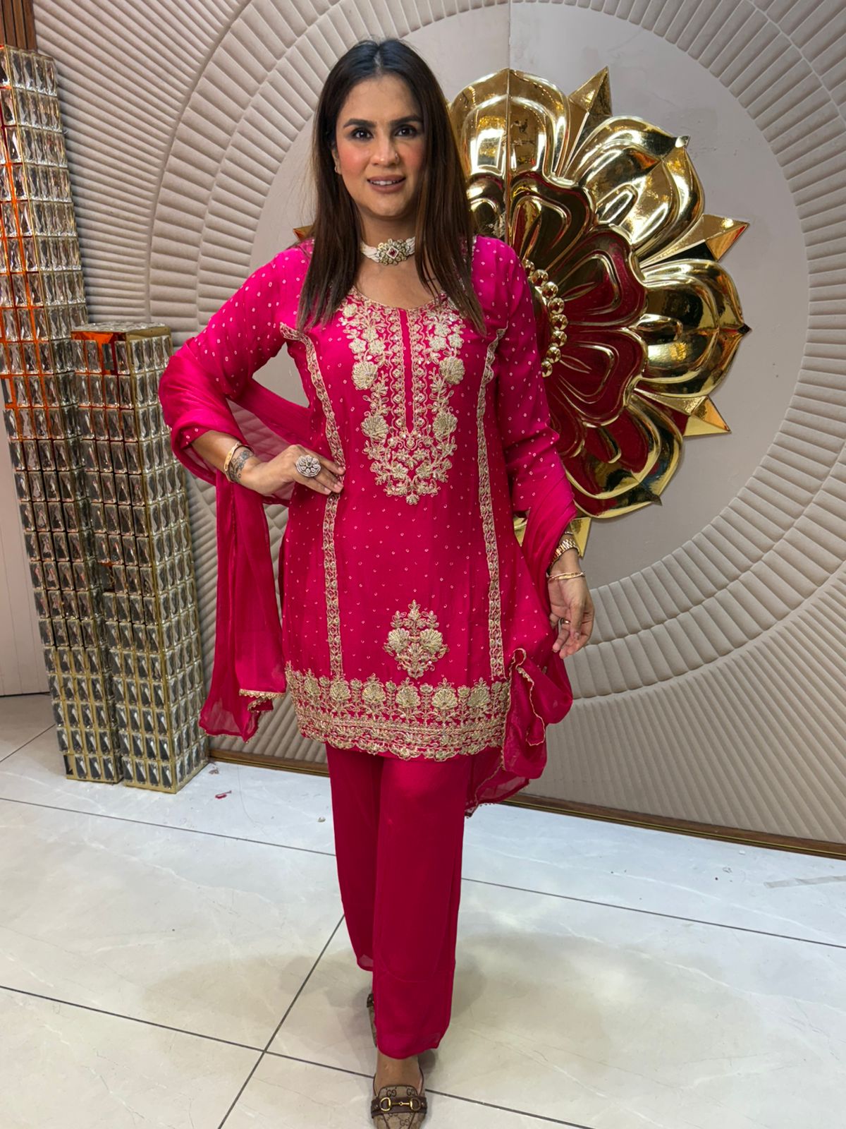 Pure Georgette Heavy Embroidery Work PC1961