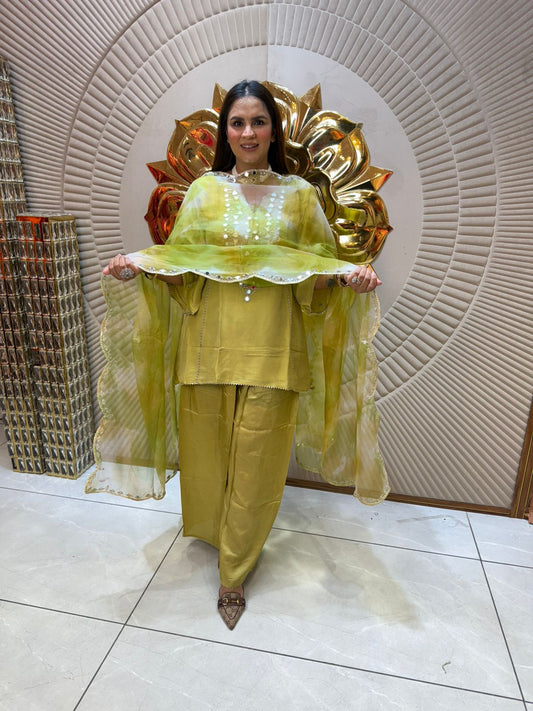 Designer Short Shirt Suit With Fully Mirror Work PC1962