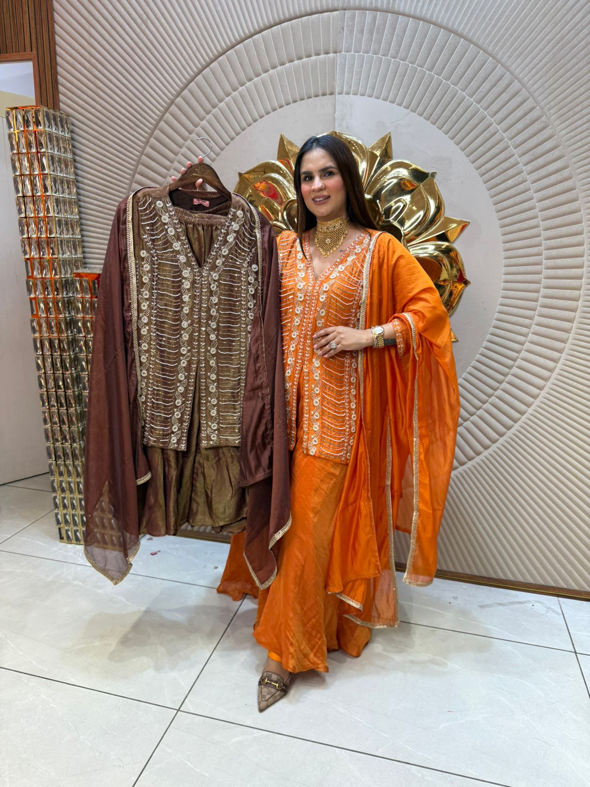 Partywear Heavy Emroidery Silk Suit PC1968