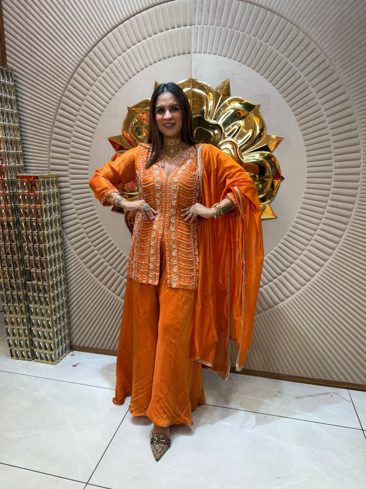 Partywear Heavy Emroidery Silk Suit PC1968