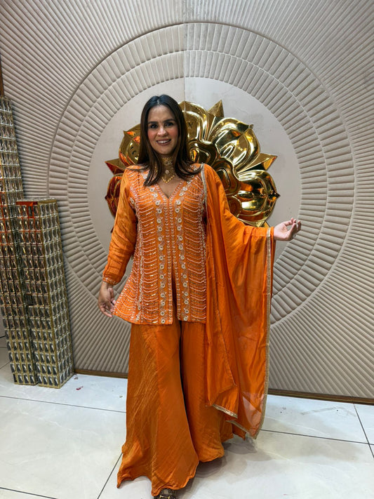 Partywear Heavy Emroidery Silk Suit PC1968