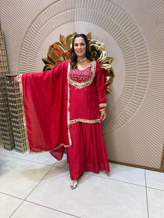 Stunning Suit With Mirror Work PC1975