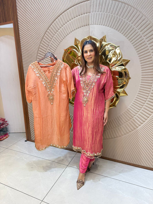 Beautiful Designer Co-Ord Suit With Heavy Neck Work PC1992