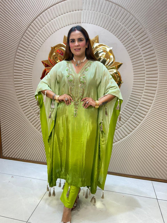 Full Hand Work Crape Kaftan PC2010