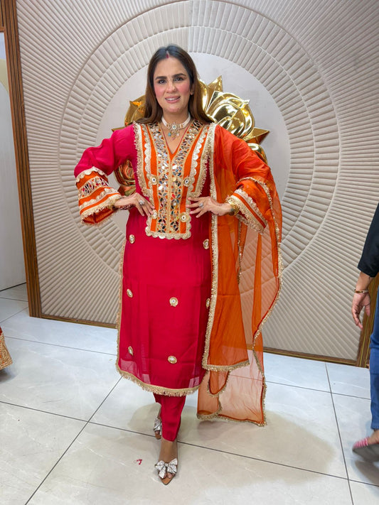 Cotton Silk Fabric Suit With Gotta Work PC2014