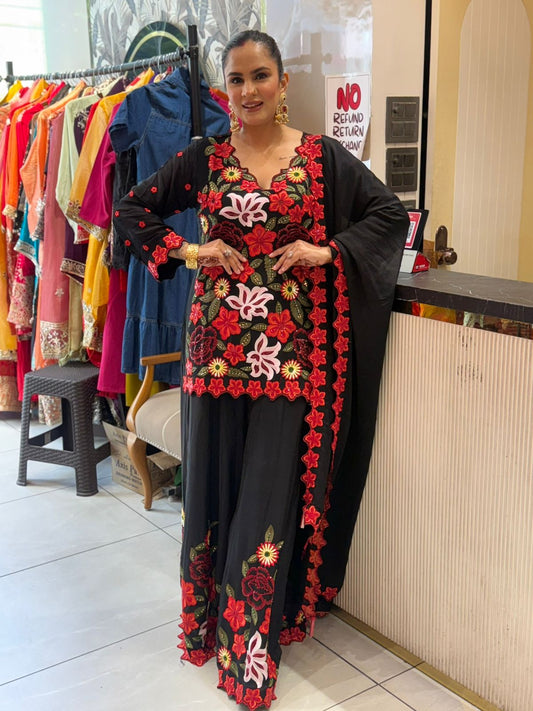 Stunning Floral Embroidery Work Suit PC2017