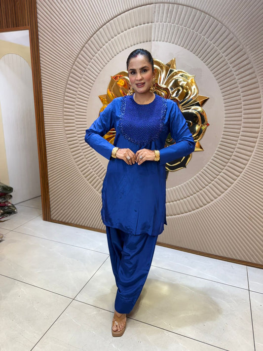 Stunning Co-Ord Set With Heavy Neck Work PC2019