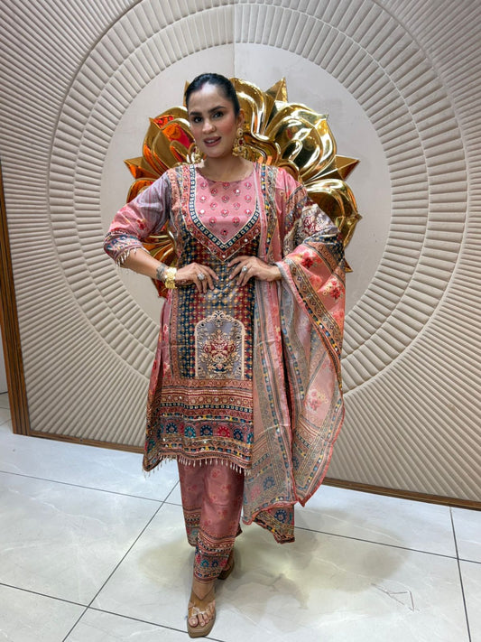 Beautiful Pattern Print Suit PC2024