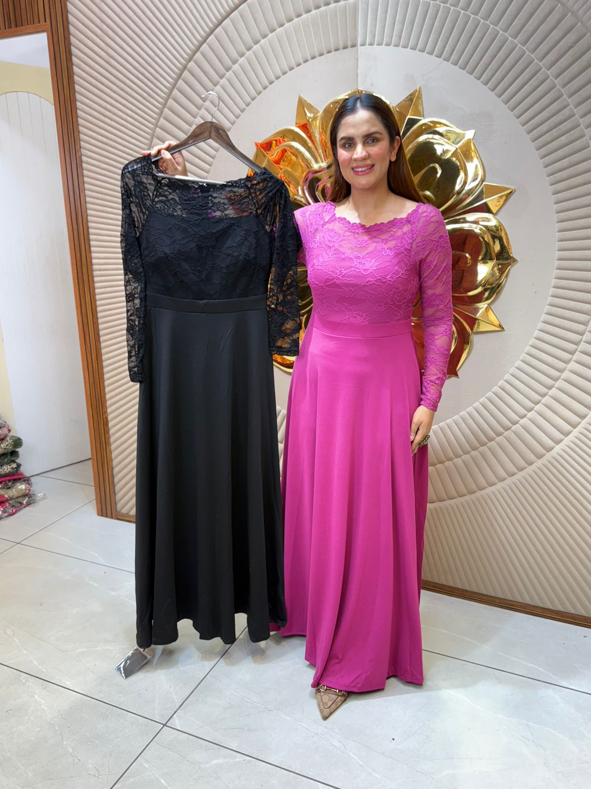 Beautiful Long Dress With Stylish Neck PC2030