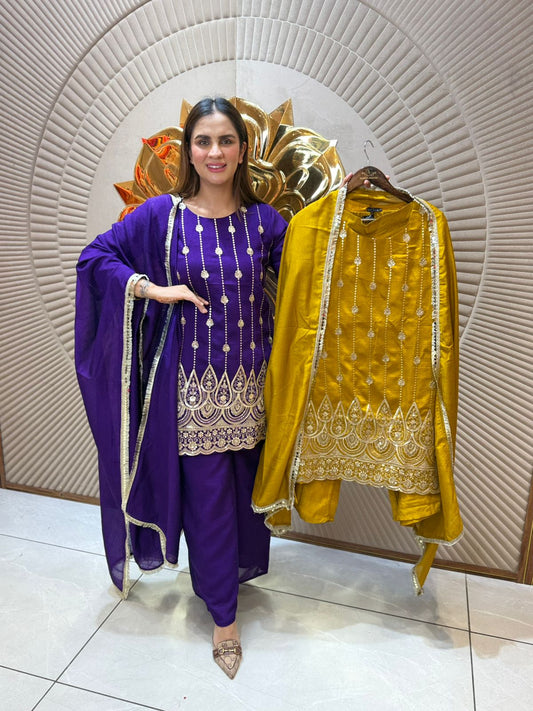 Elegant short Suit With Lace Work PC2032