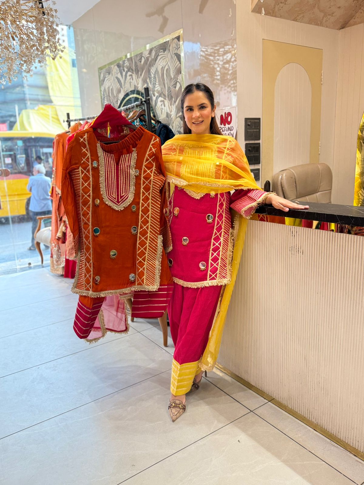 Beautiful Suit With Mirror Work PC2034