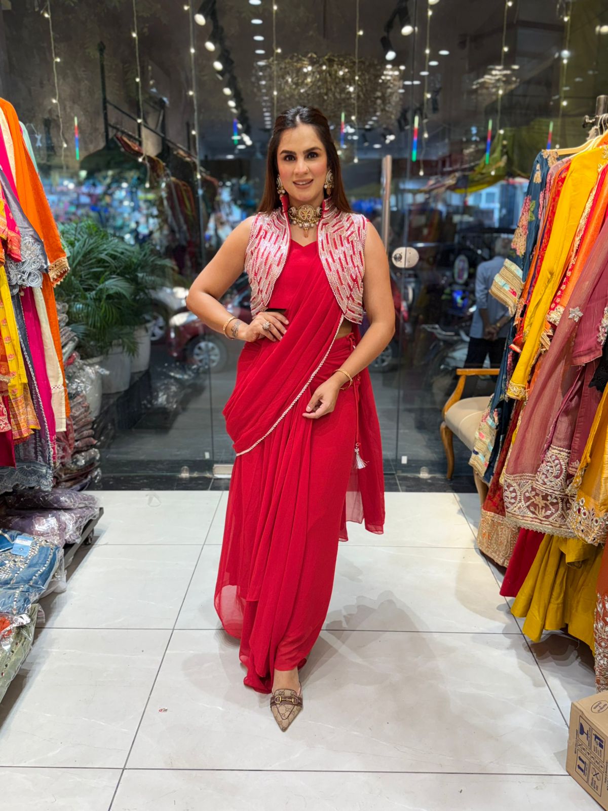 Beautiful Drape Saree With Jacket PC2036