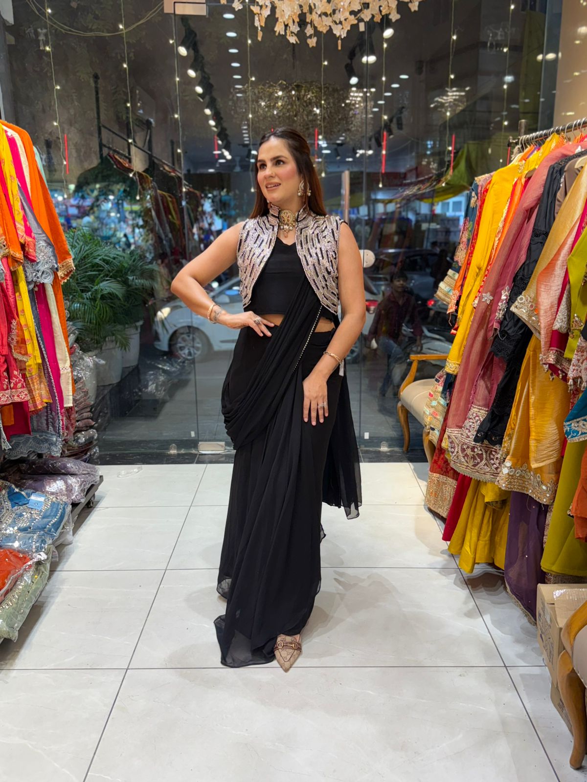 Beautiful Drape Saree With Jacket PC2036