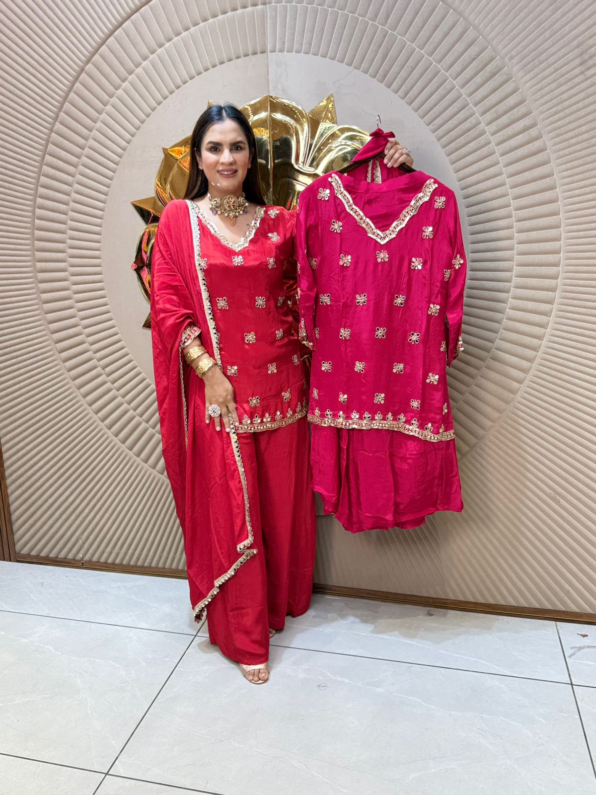 Beautiful Suit With Front Heavy Work PC2042