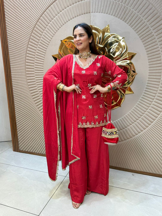 Beautiful Suit With Front Heavy Work PC2042