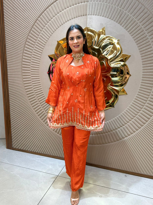 Partywear Suit With Fancy Neck PC2043