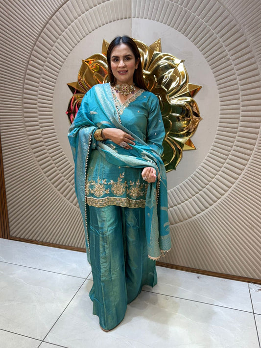 Partywear Suit With Beautiful Embroidery PC2044