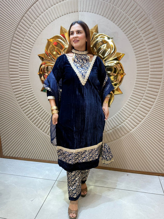 Partywear Suit With Designer Neck PC2045