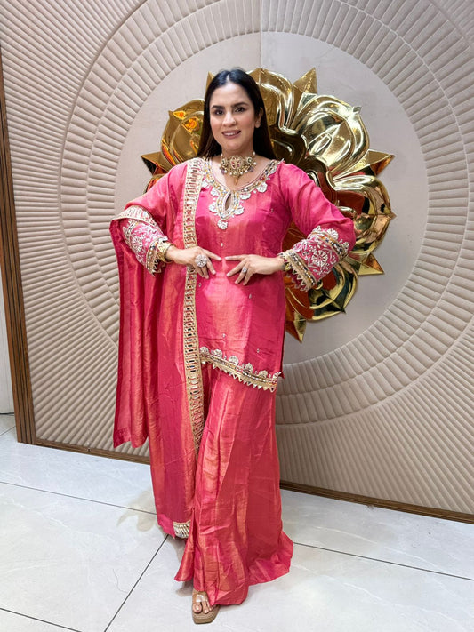 Beautiful Partywear Suit With Heavy Neckline PC2048