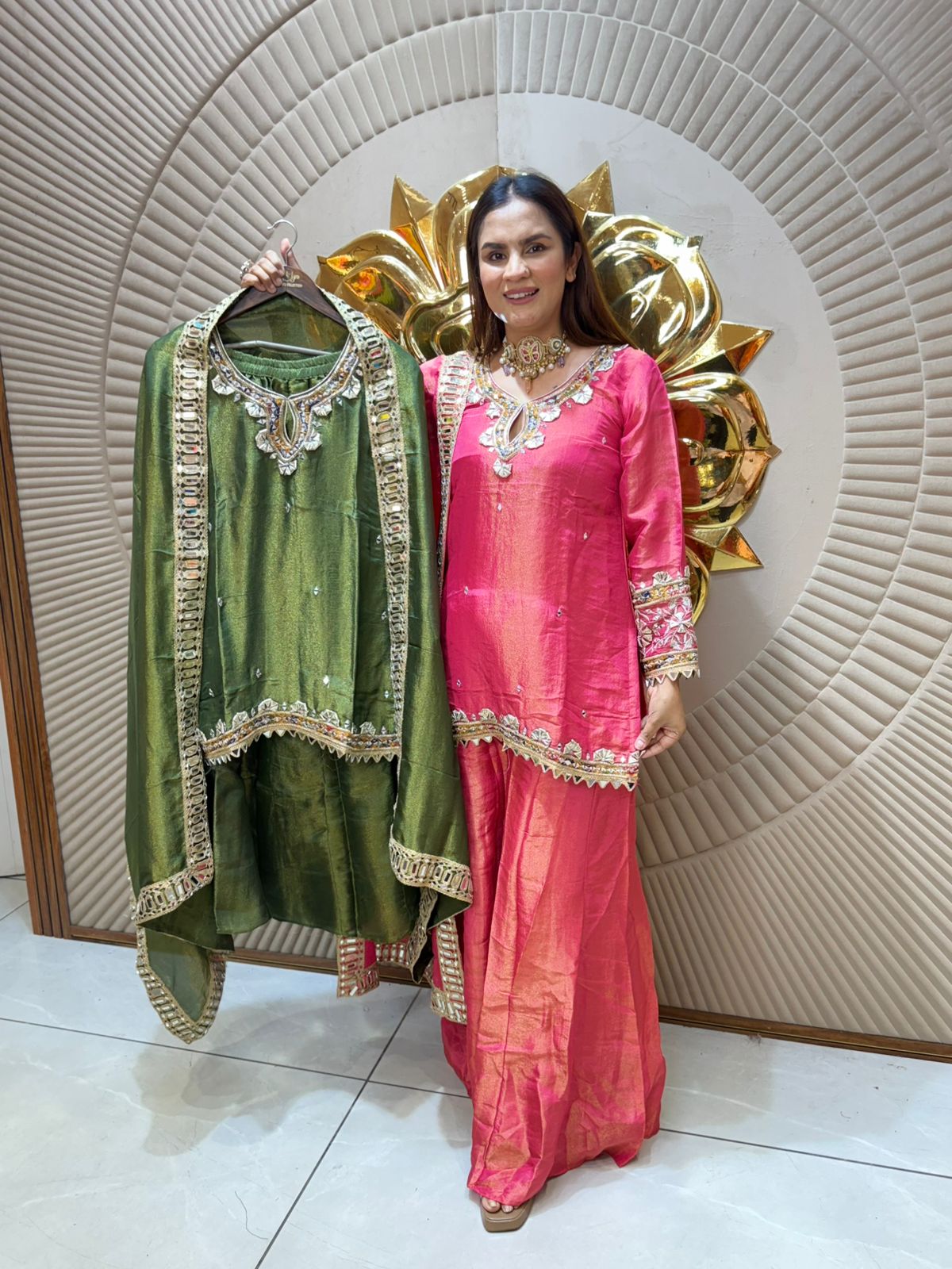 Beautiful Partywear Suit With Heavy Neckline PC2048