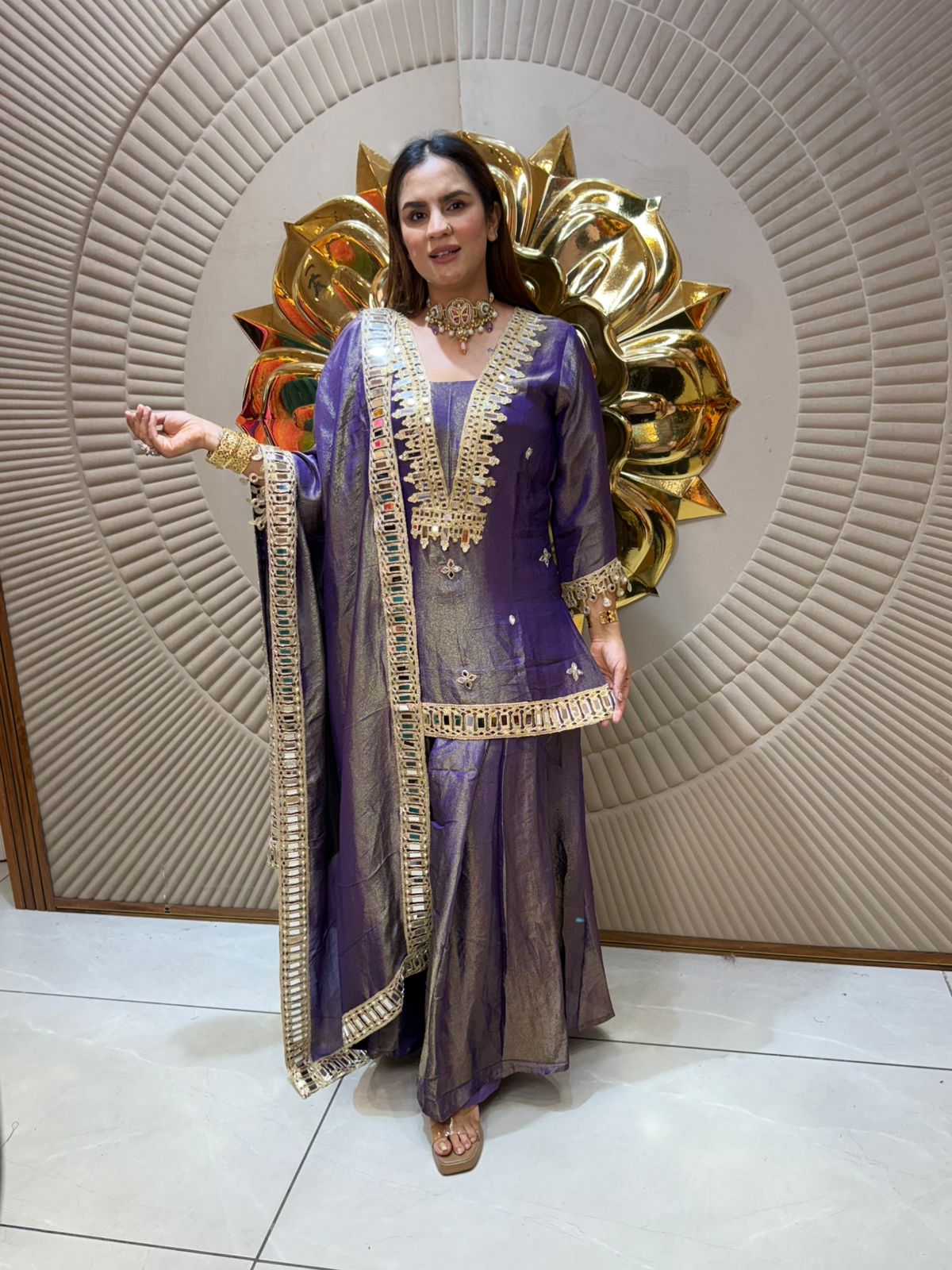 Designer Suit With Heavy Neck PC2049