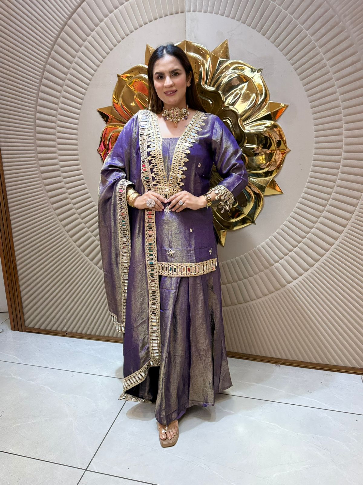 Designer Suit With Heavy Neck PC2049