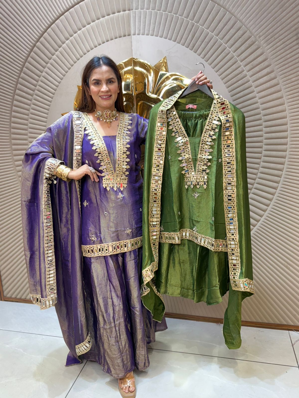 Designer Suit With Heavy Neck PC2049