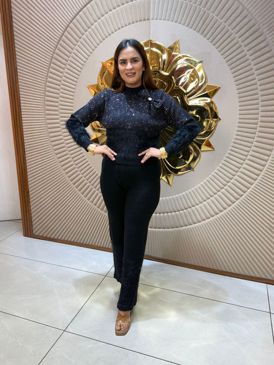 Stunning Fur Work Co-Ord Set PC2055