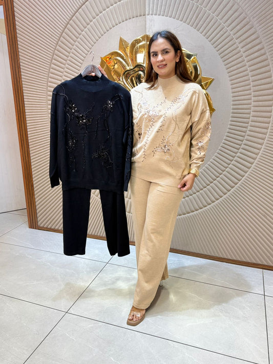 Stunning Embroidery Work Winter Co-Ord Set PC2063