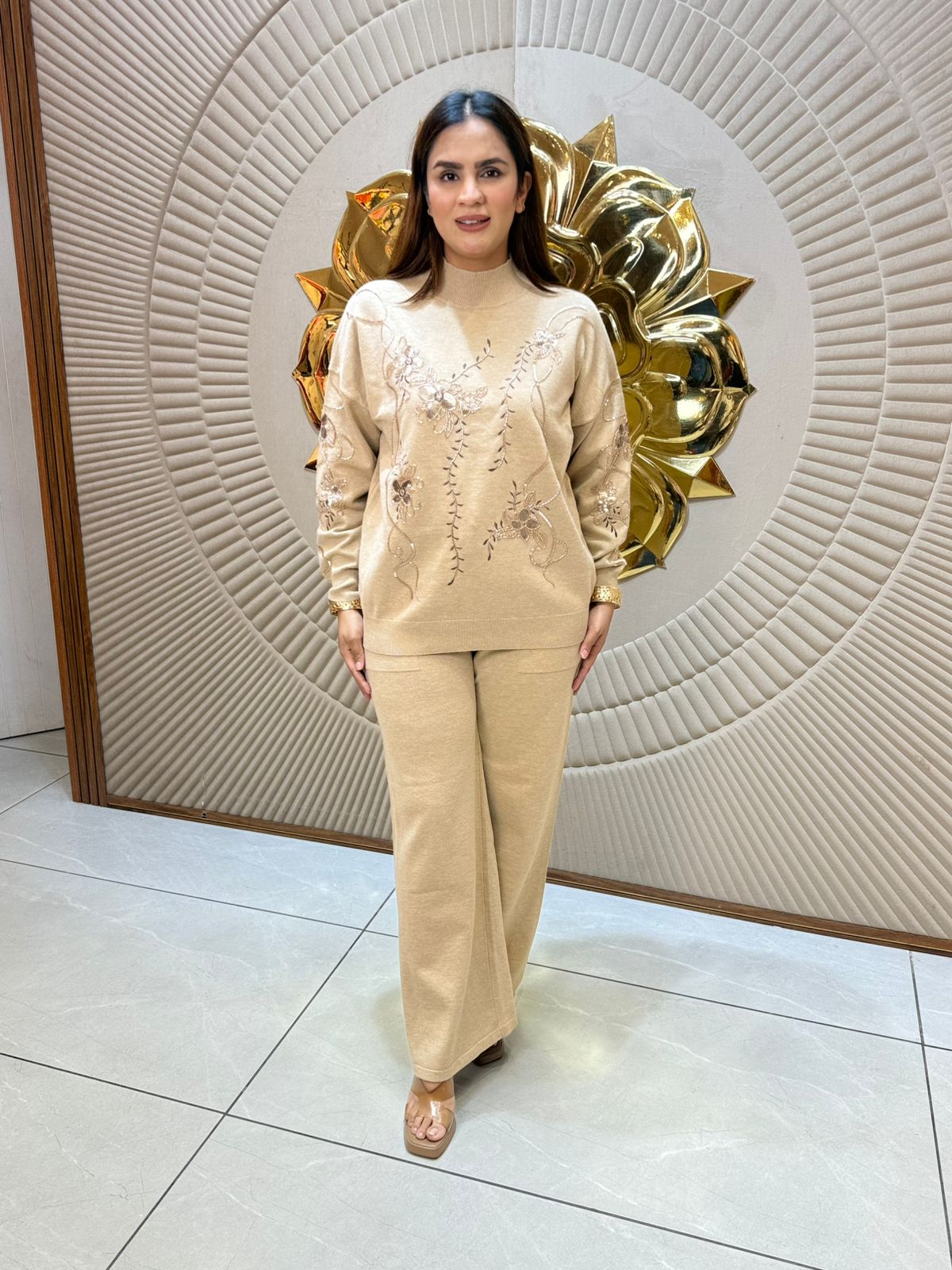 Stunning Embroidery Work Winter Co-Ord Set PC2063