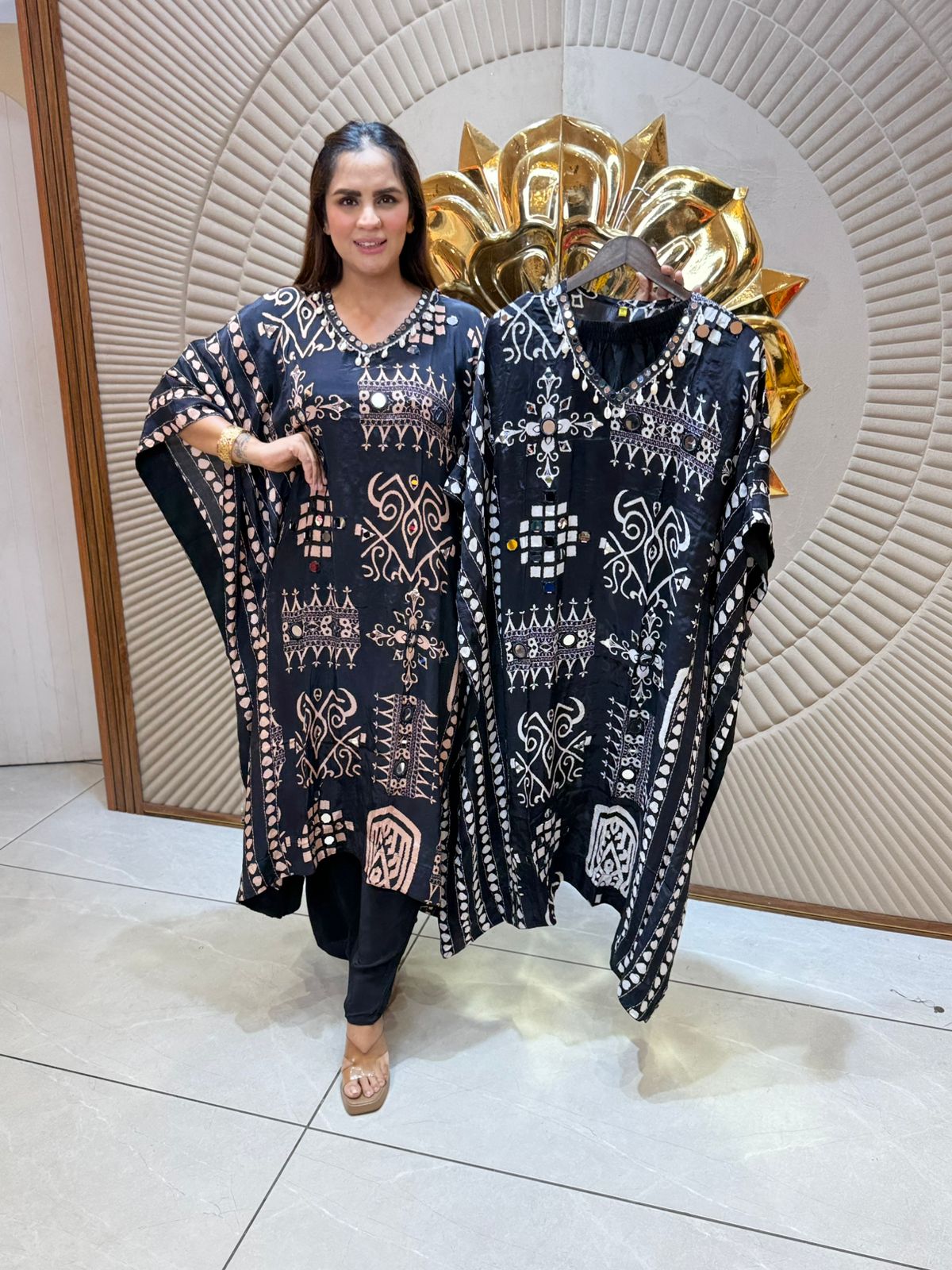 Stunning Pattern Print Kaftan Set PC2071