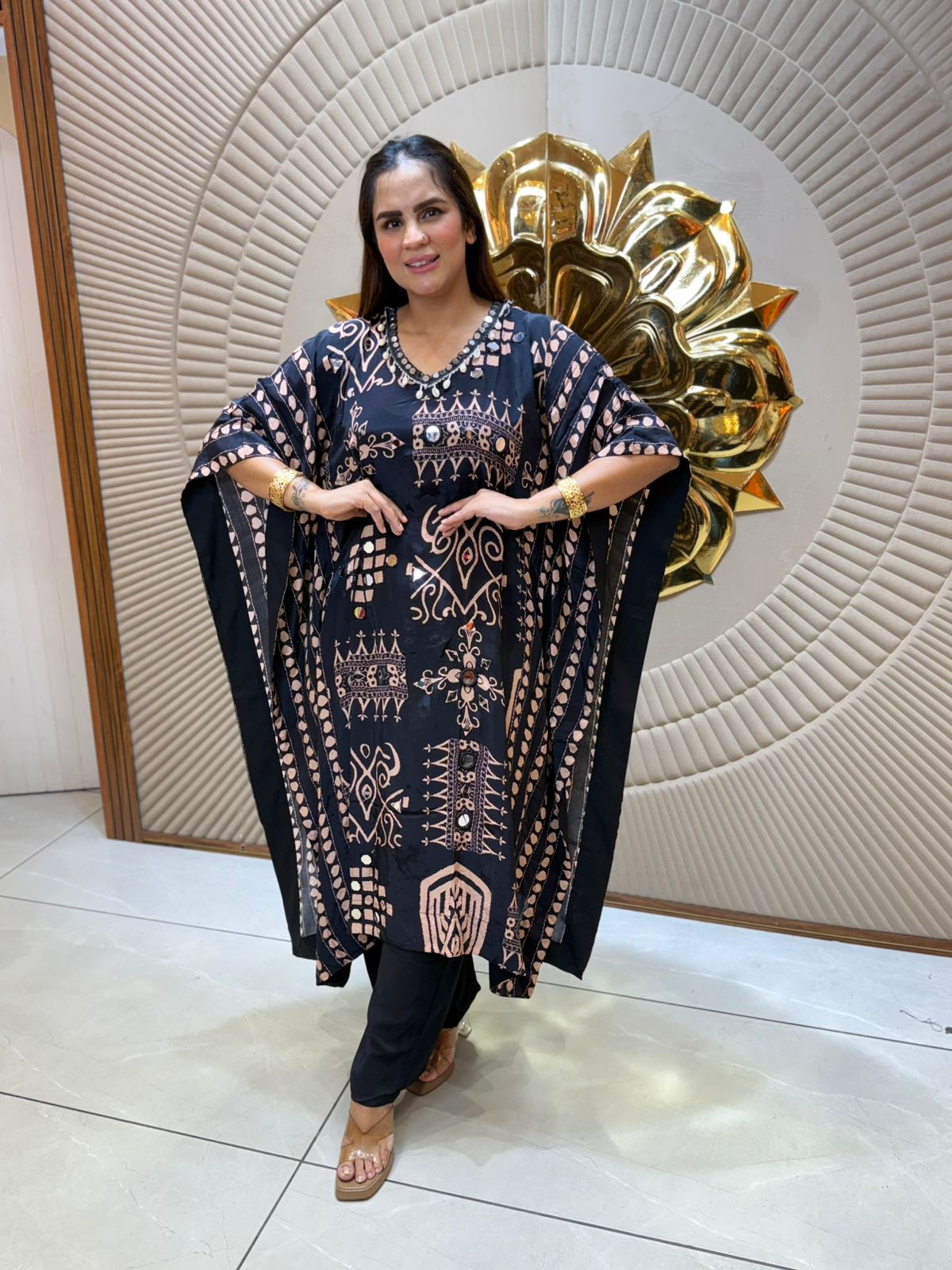 Stunning Pattern Print Kaftan Set PC2071