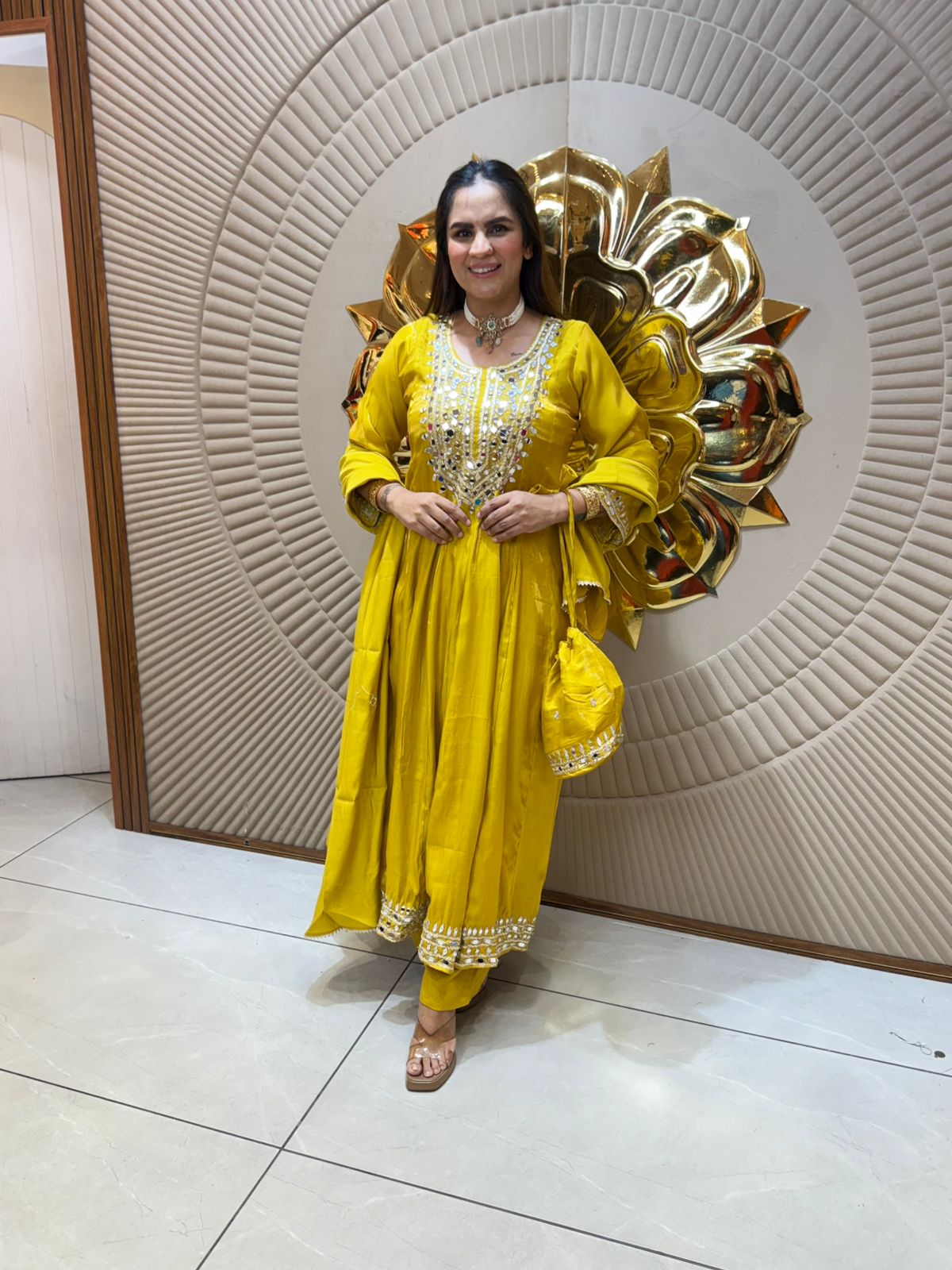 Stunning Long Suit With Potli PC2072