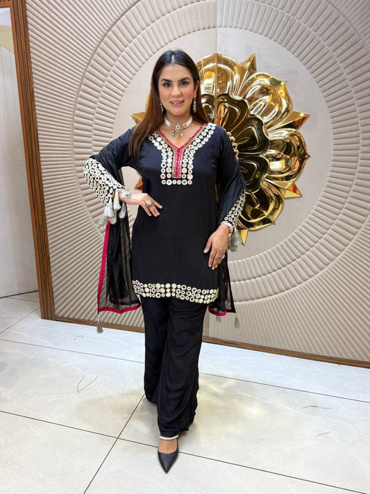 Beautiful Suit With Mirror Work PC2086