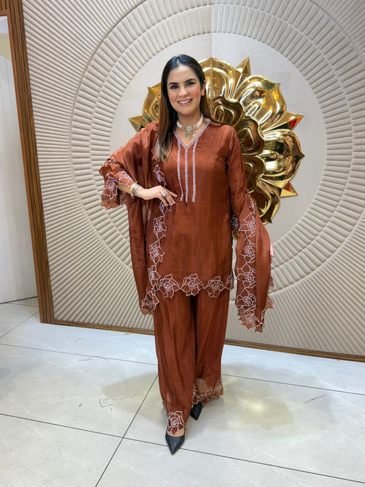 Beautiful Suit With Flower Design PC2088