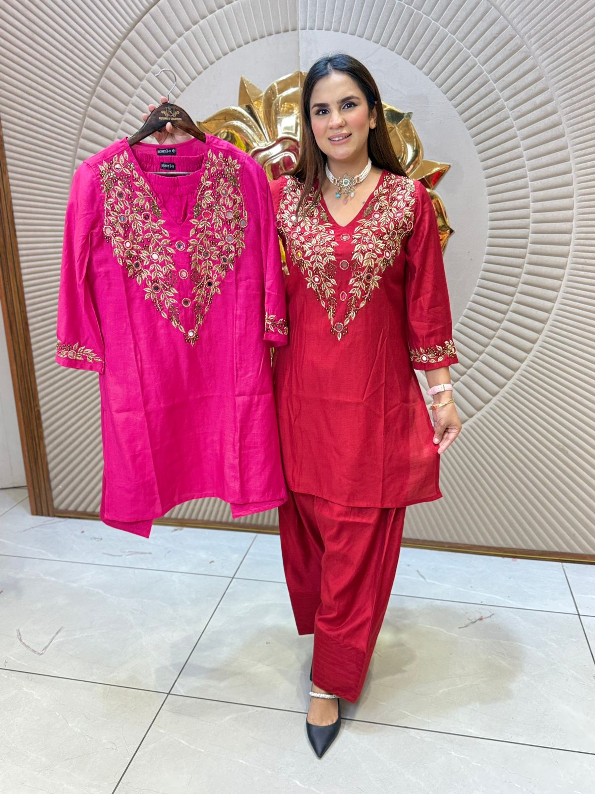 Beautiful V-neck Suit PC2094