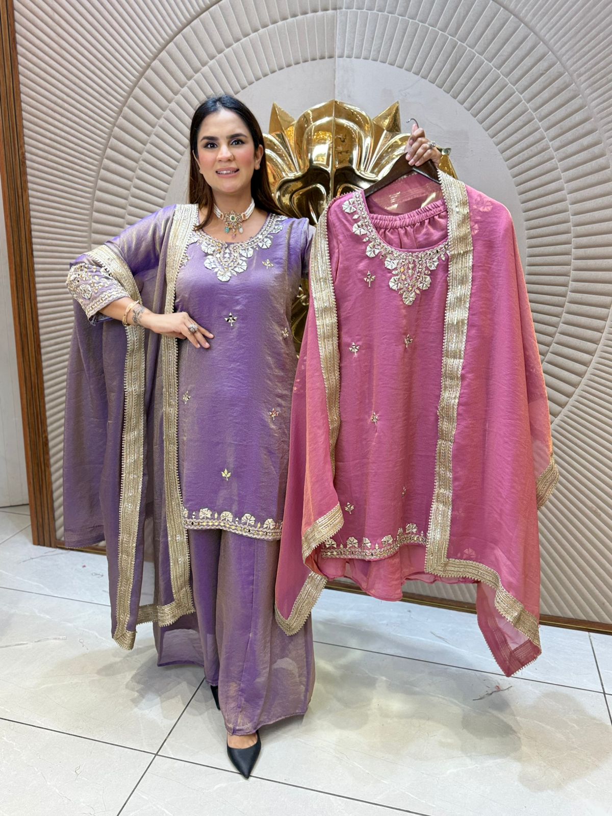 Beautiful Suit Lace Work On Dupatta PC2096