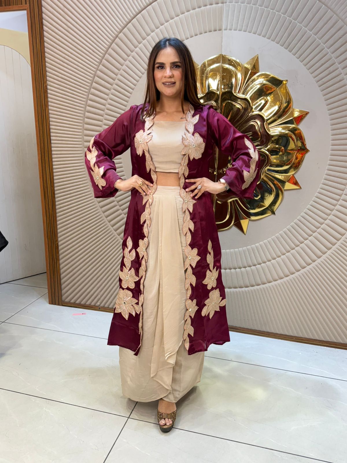 Beautiful Suit With Flower Design PC2102