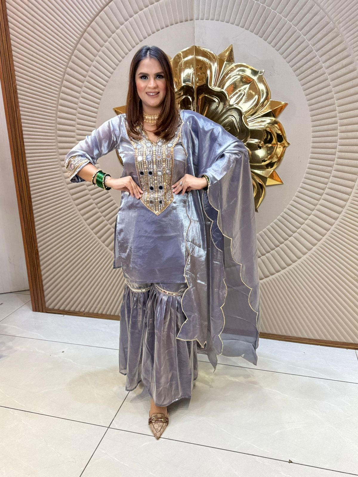 Beautiful Suit With Lace Work On Dupatta PC2112