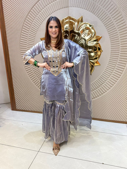 Beautiful Suit With Lace Work On Dupatta PC2112