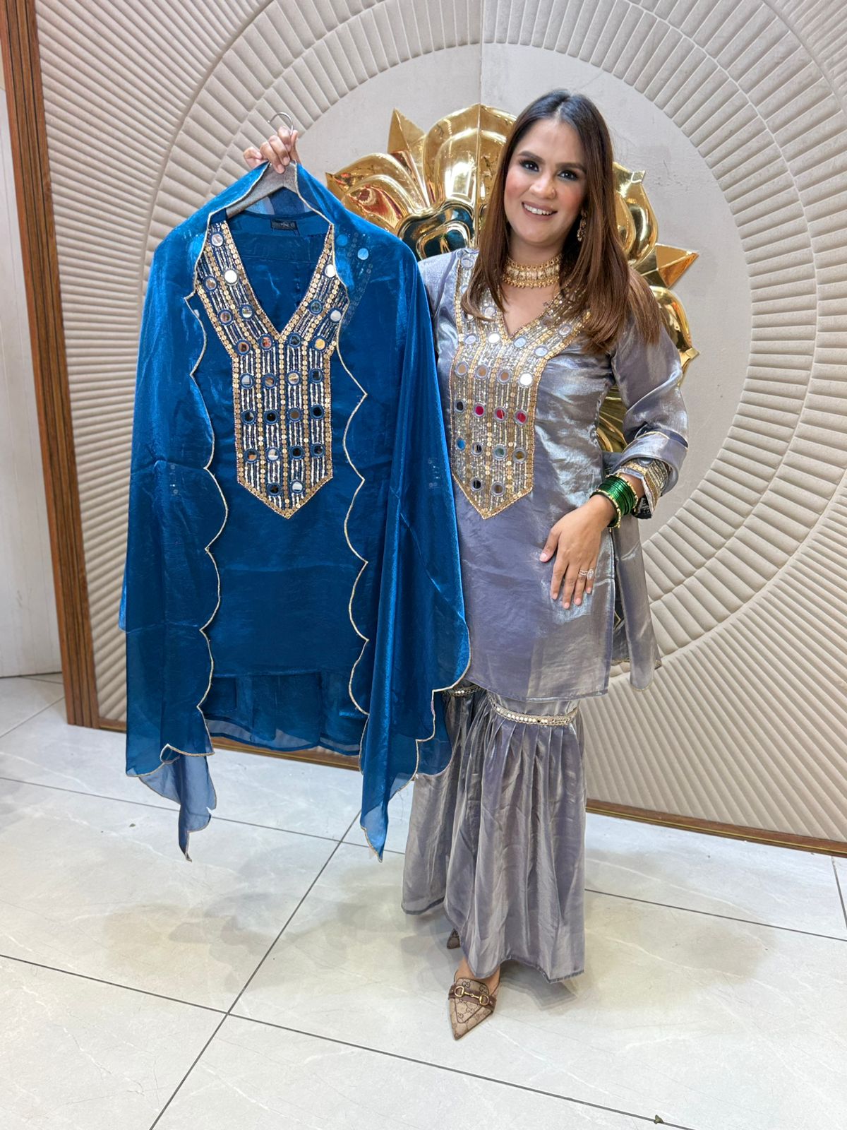 Beautiful Suit With Lace Work On Dupatta PC2112
