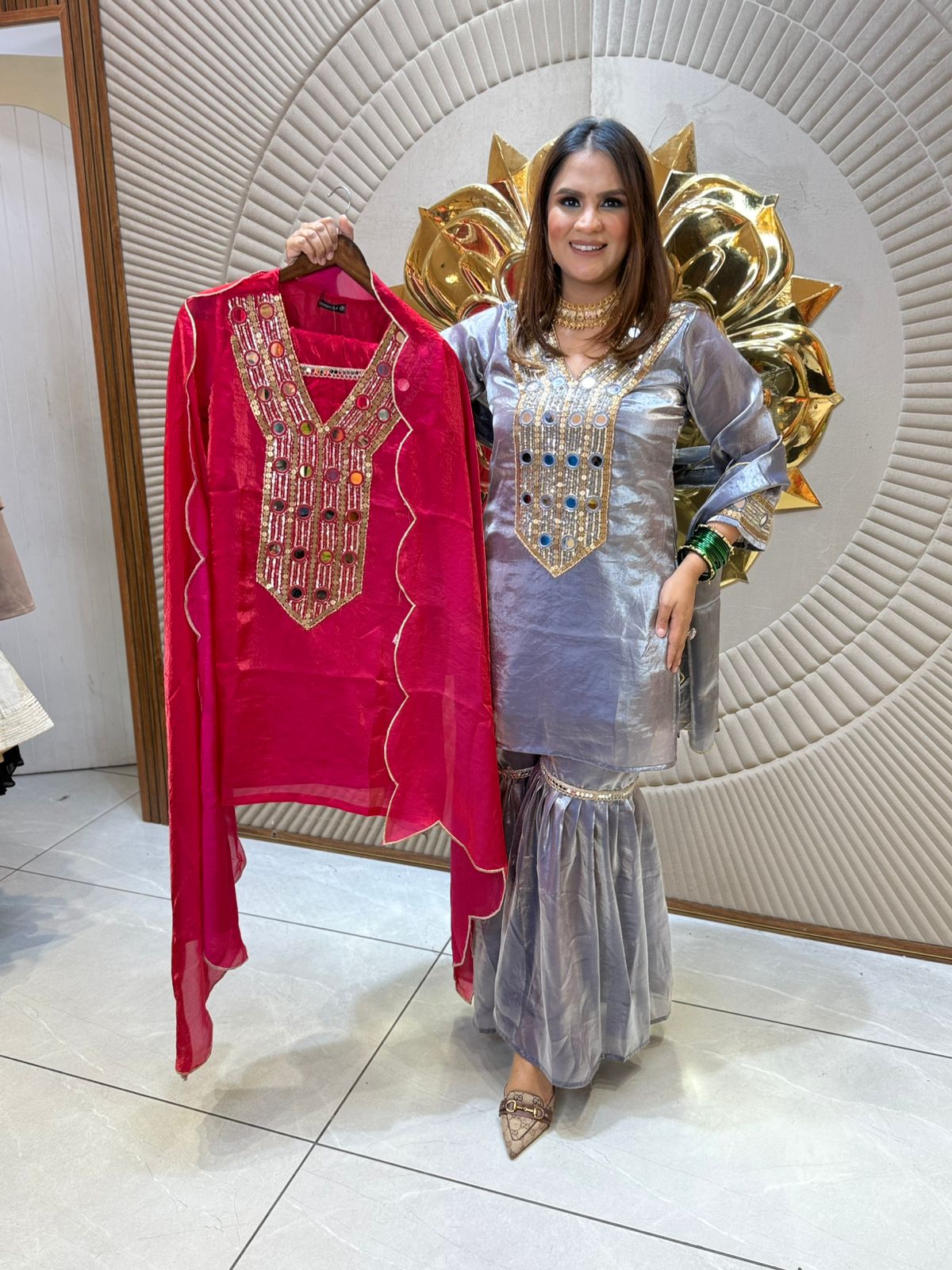 Beautiful Suit With Lace Work On Dupatta PC2112