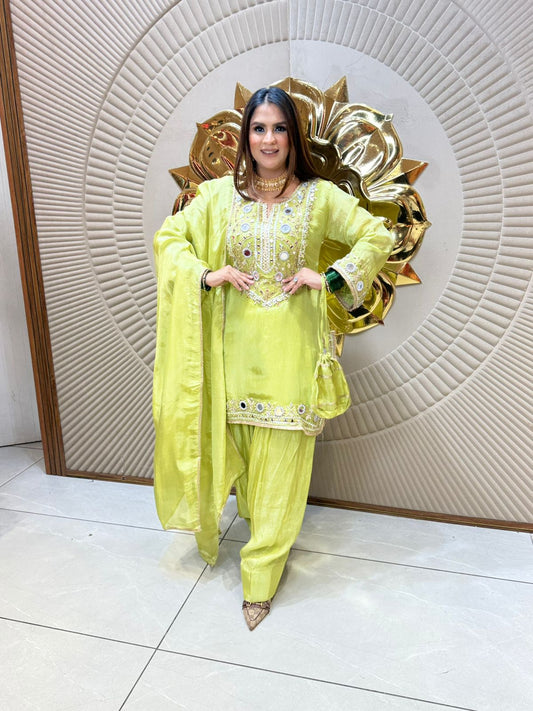 Elegant Mirror Work Suit PC2114