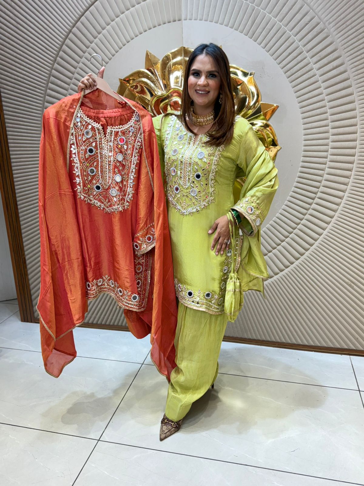 Elegant Mirror Work Suit PC2114