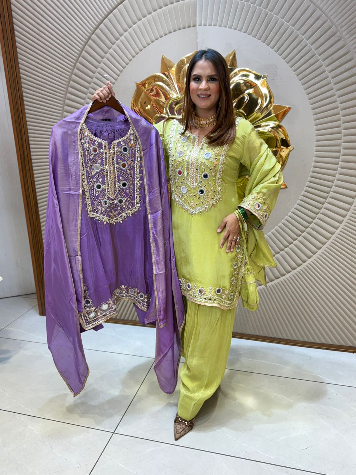 Elegant Mirror Work Suit PC2114