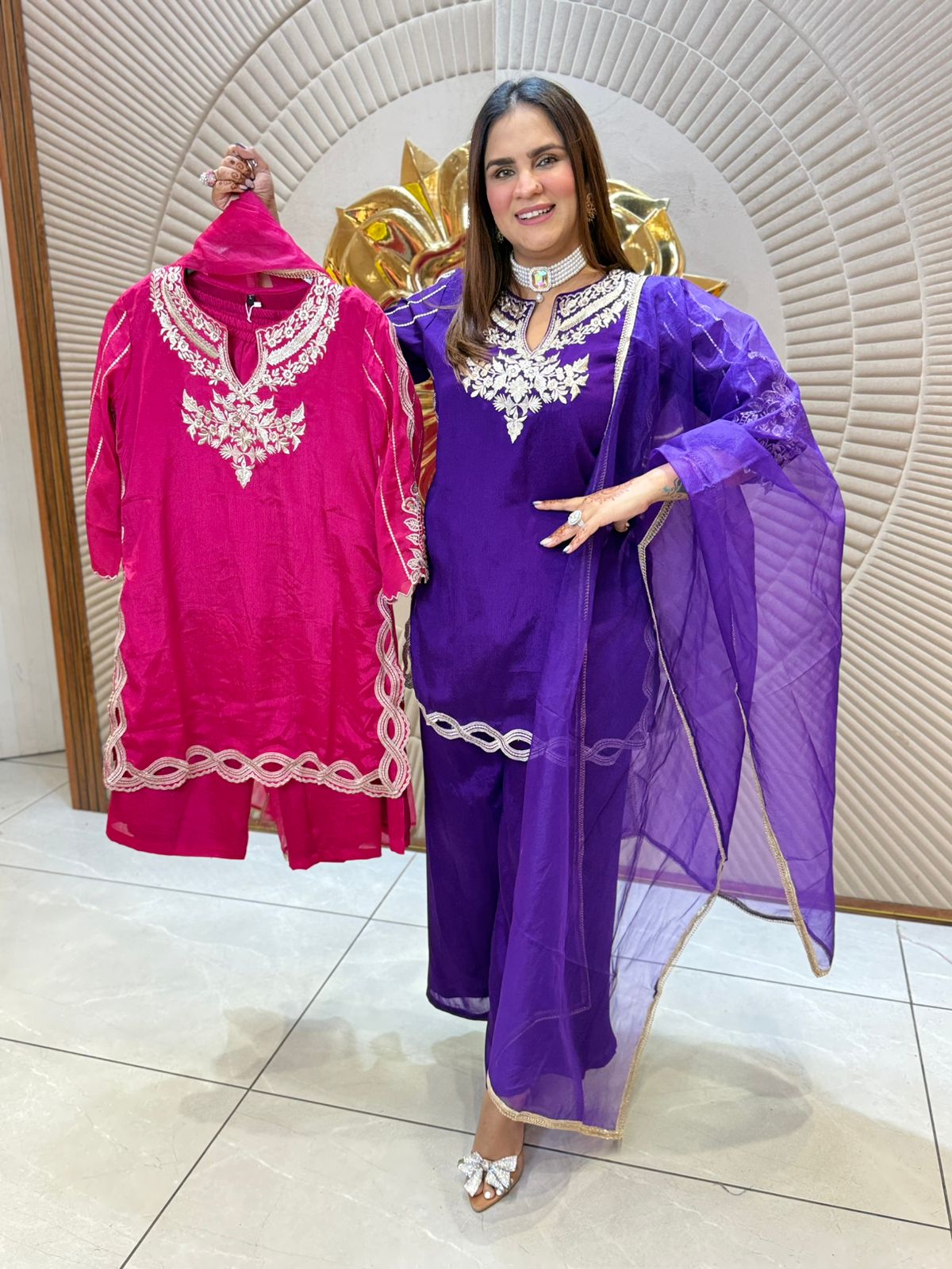 Elegant Suit With Lace Work PC2145