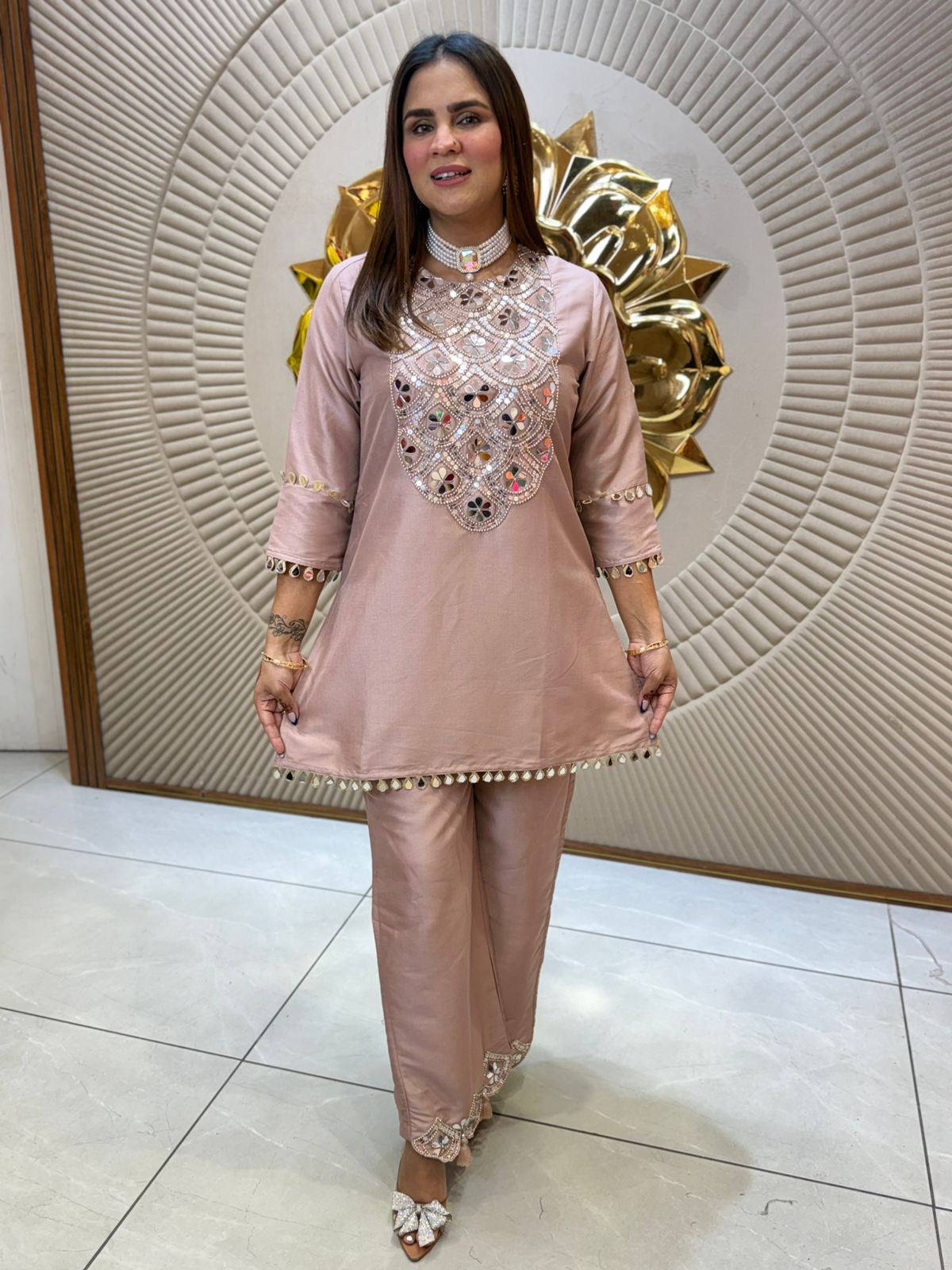 Elegant Dress With Lace Work PC2148