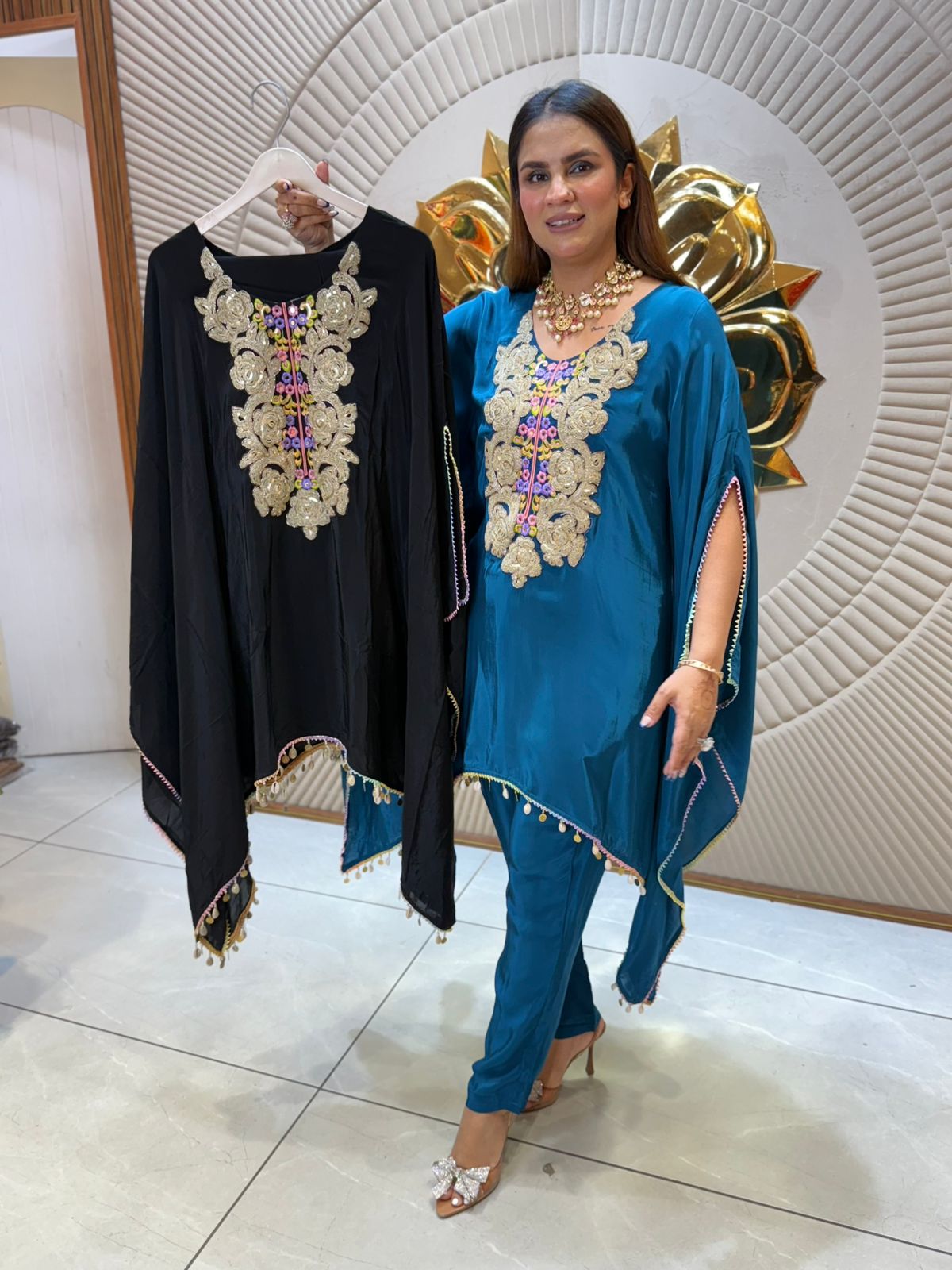Stunning Kaftan Set With Patch Work PC2174